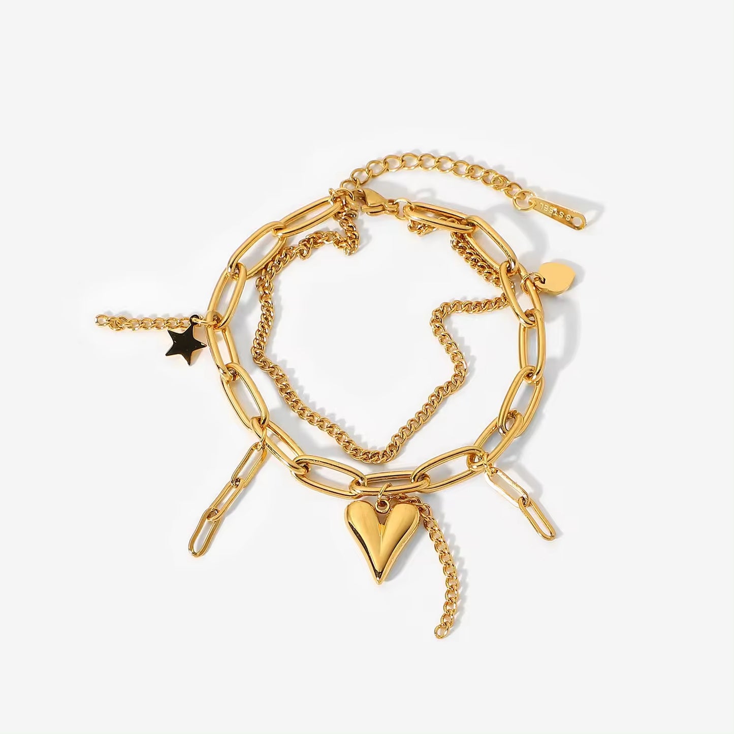Starry Heart Chainlink Bracelet