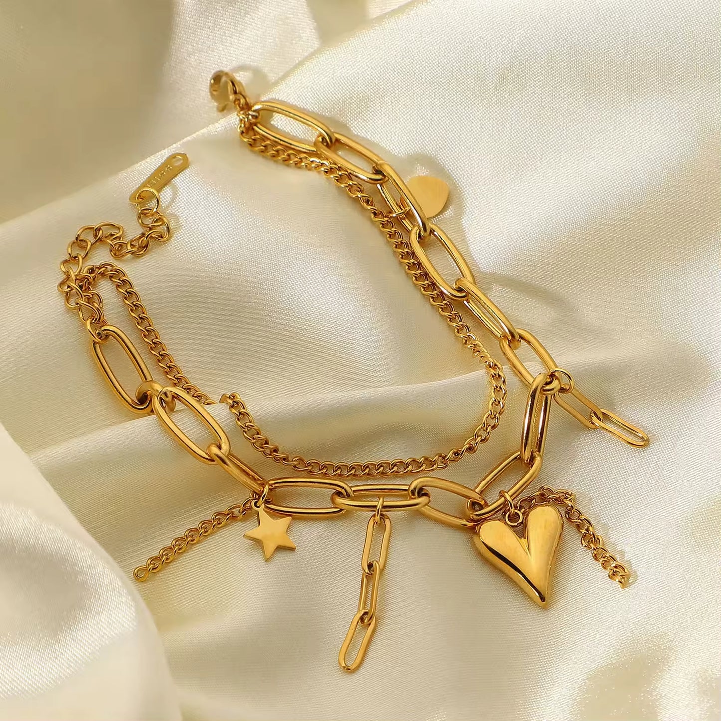 Starry Heart Chainlink Bracelet