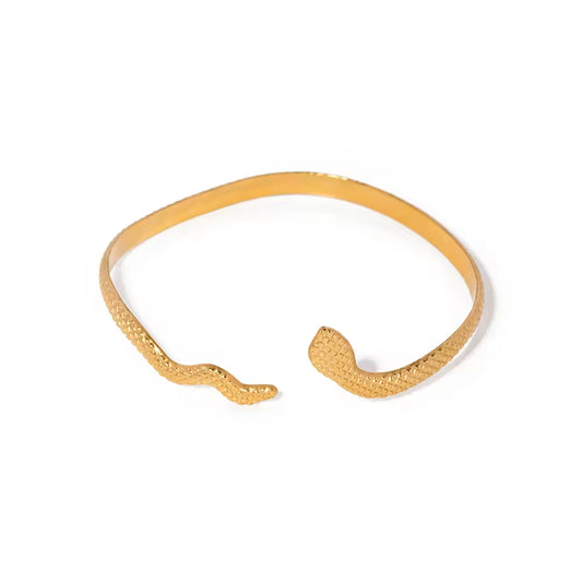 Serpent Charm Coil Bracelet