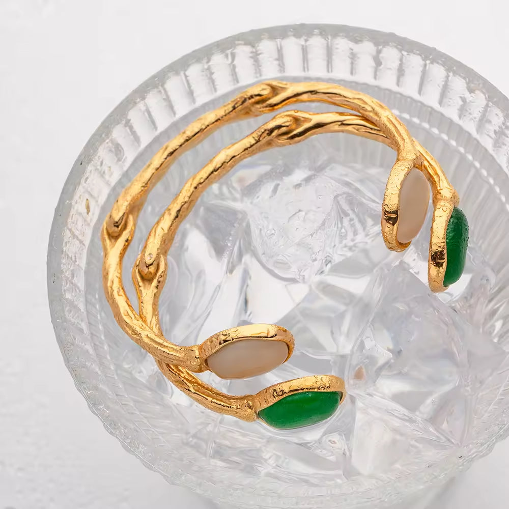 Serene Opal Green Open Bangle