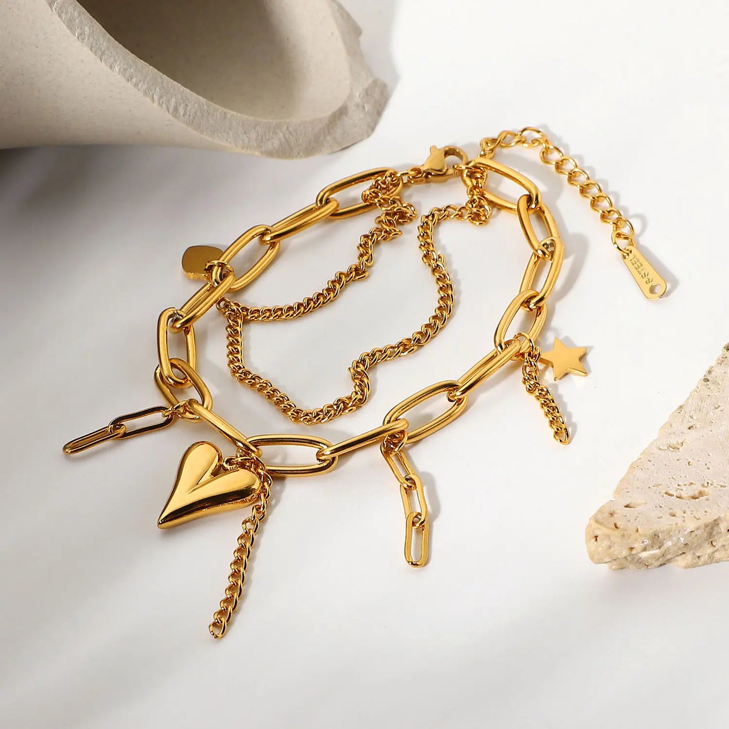 Starry Heart Chainlink Bracelet