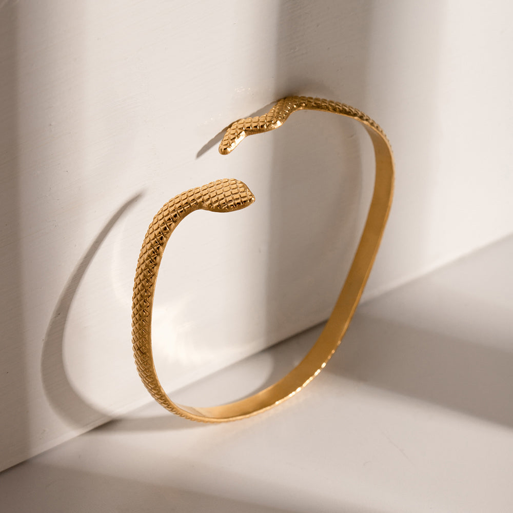 Serpent Charm Coil Bracelet