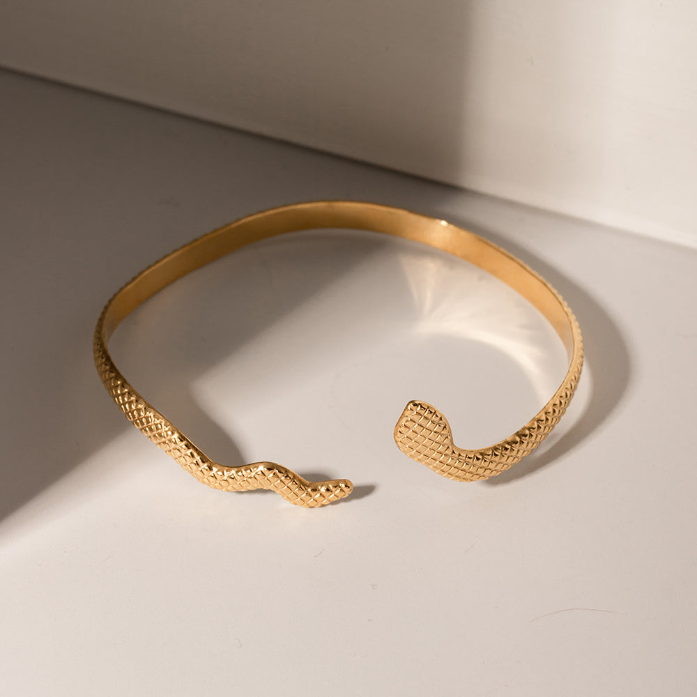 Serpent Charm Coil Bracelet