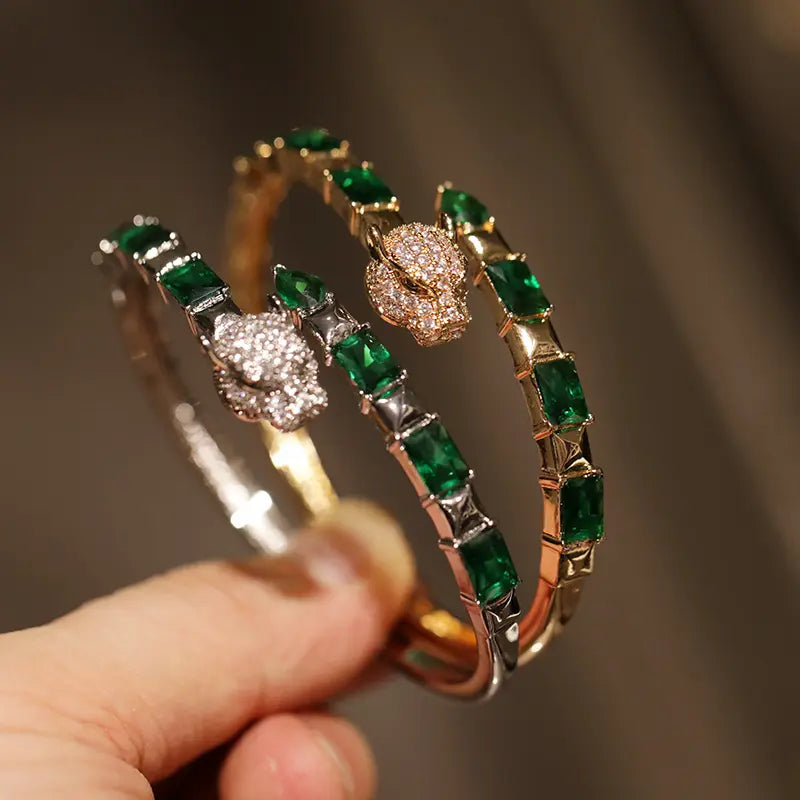 Leopard Green Crystal Bracelet