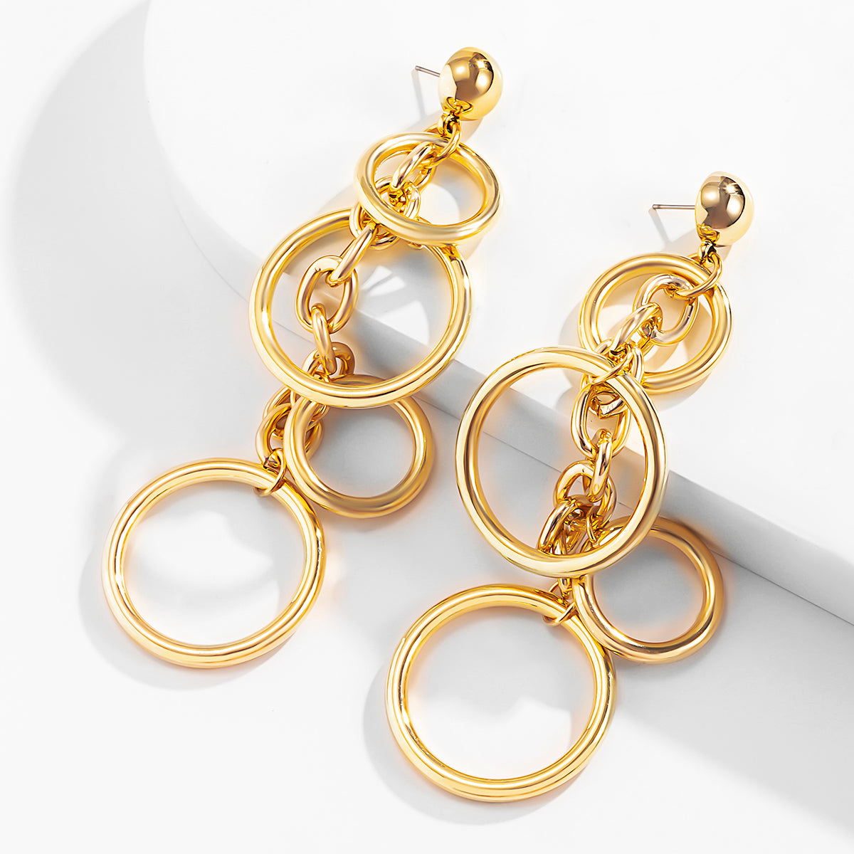 Cross Circle Long Studs
