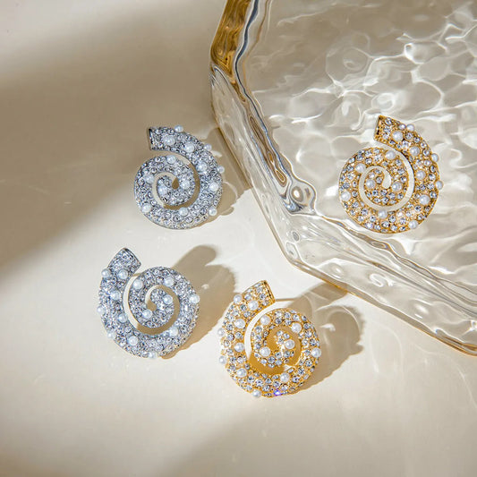 Spiral Pearl Earrings