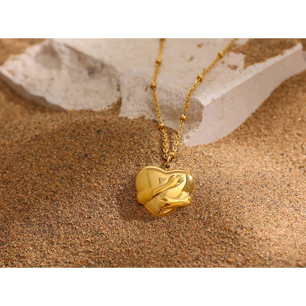 Heart Hug Pendant Necklace
