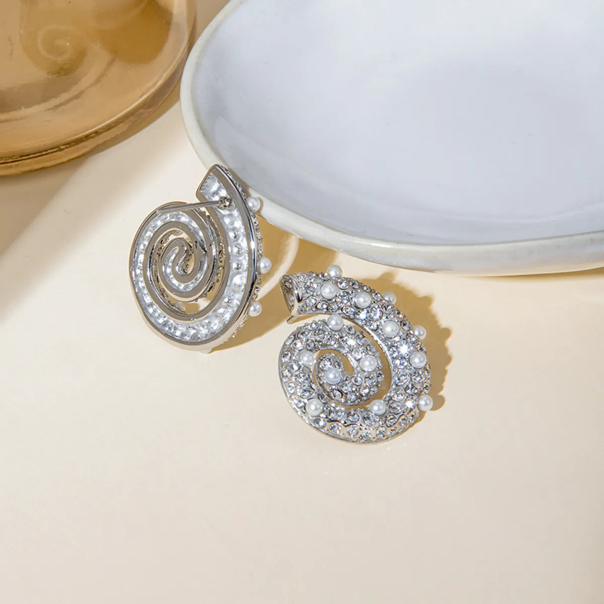 Spiral Pearl Earrings