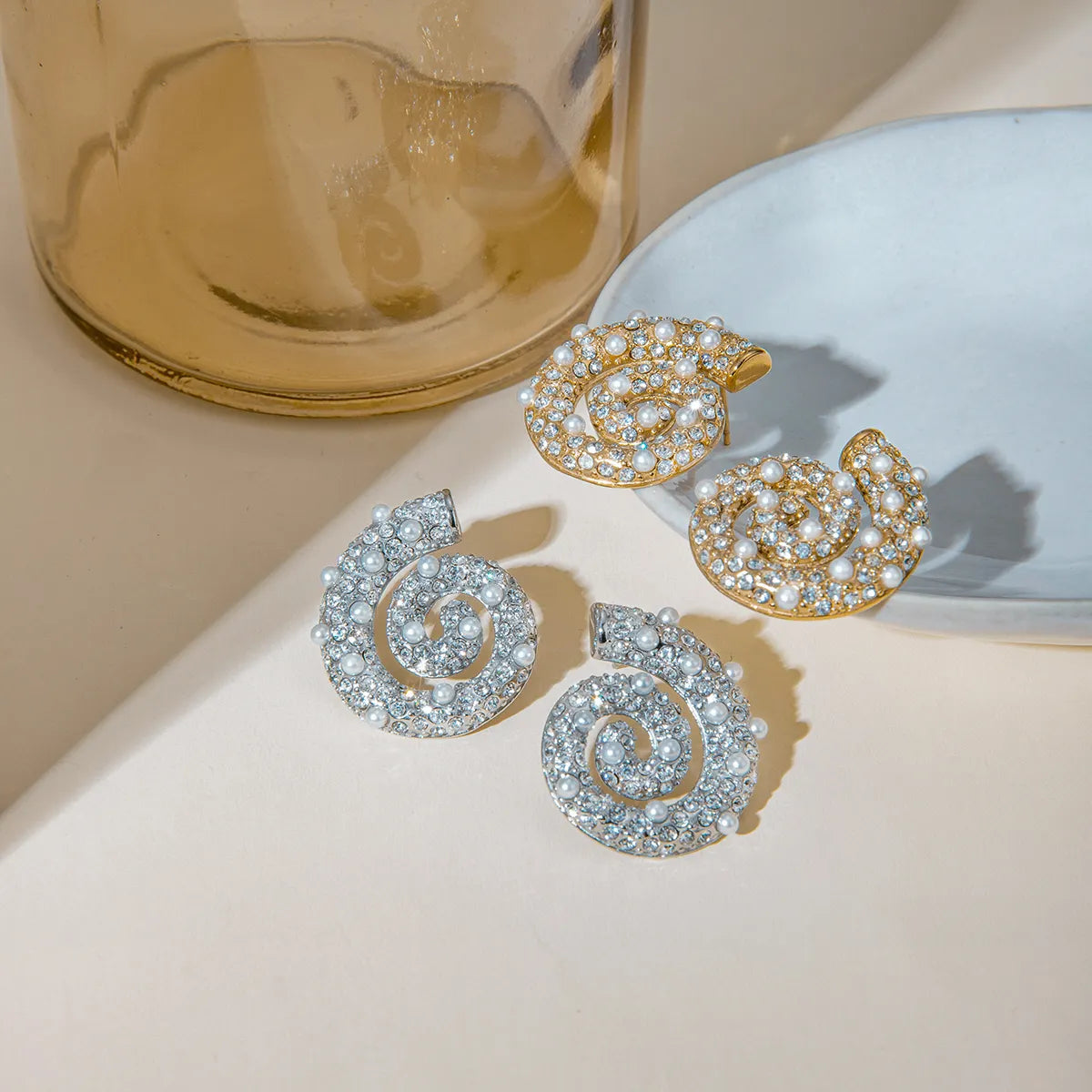 Spiral Pearl Earrings