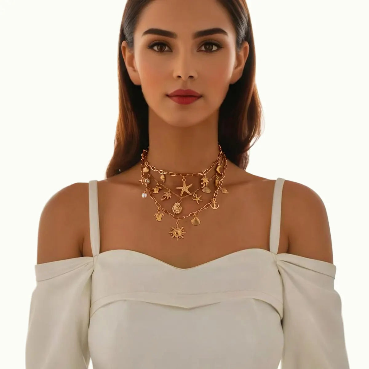 Boho Multi Pendant Necklace