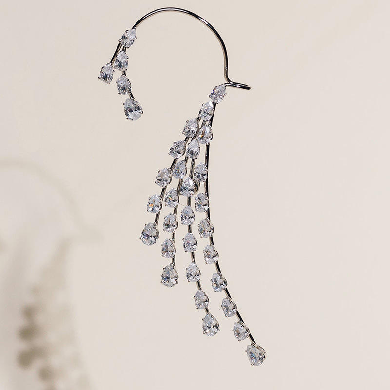 Crystal Waterfall single Ear Cuff