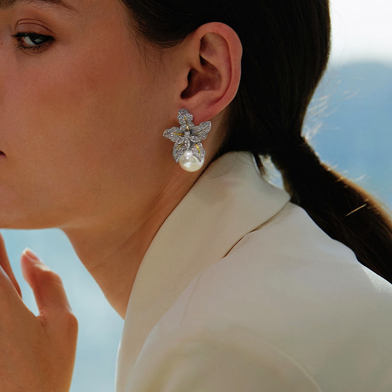 Lustrous Bloom Pearl Earrings