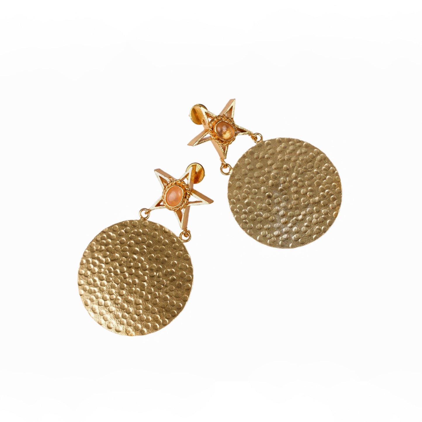 Golden Star Coin Earrings