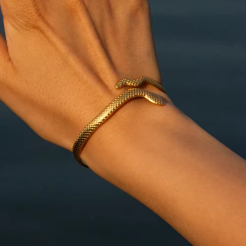 Serpent Charm Coil Bracelet
