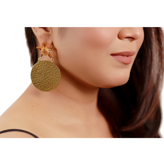 Golden Star Coin Earrings