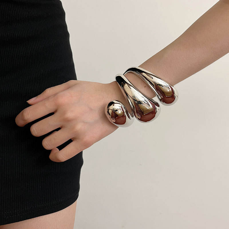 Chunky Sculptural Gold Cuff Bracelet
