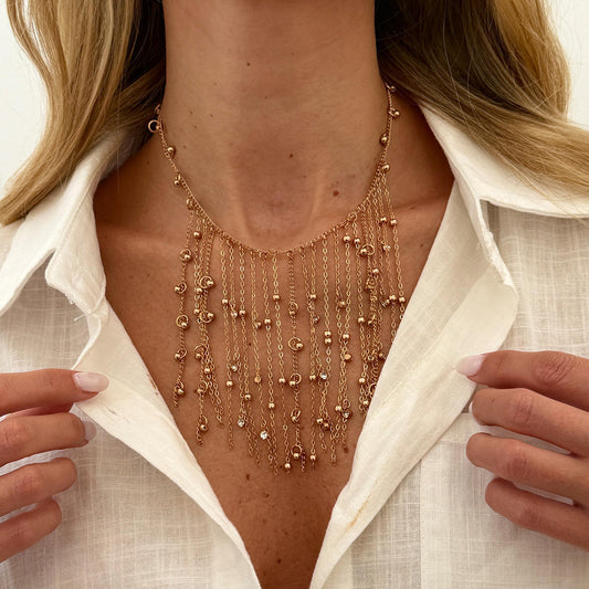 Bohemian Fringe Drop Necklace