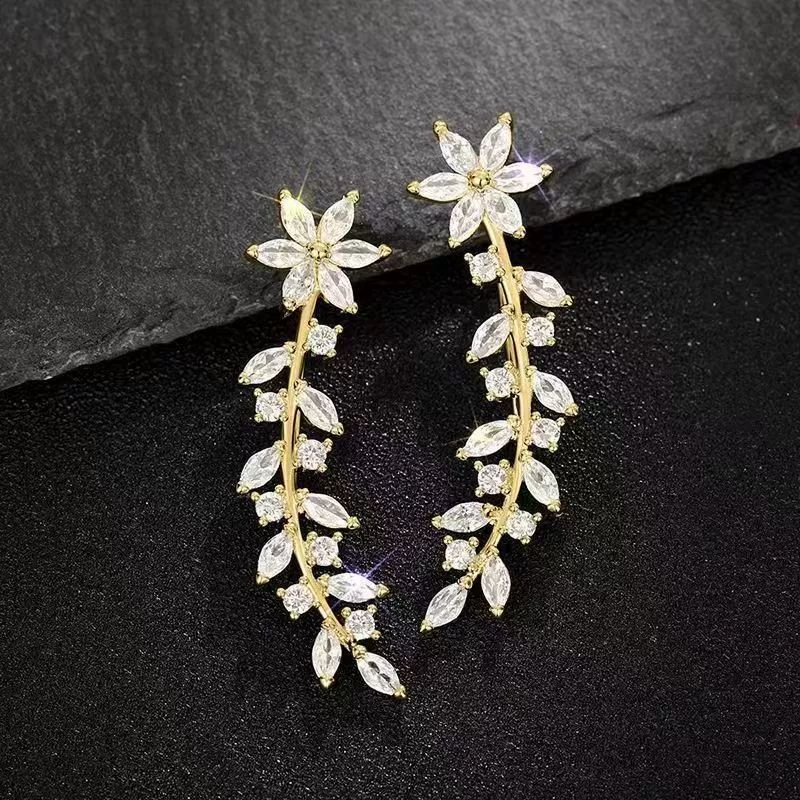 Floral Ear Crawler Earrings