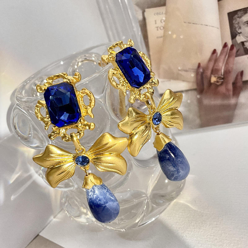 Sapphire Bow Earrings