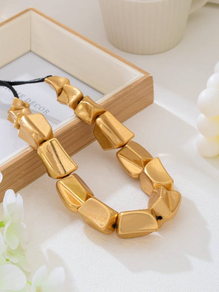 Molten gold statement necklace