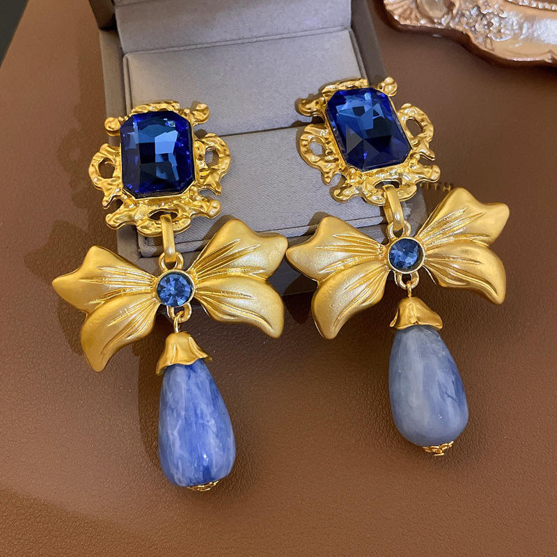 Sapphire Bow Earrings
