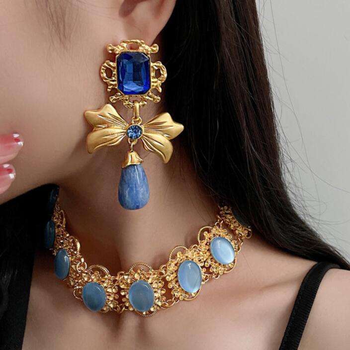 Sapphire Bow Earrings