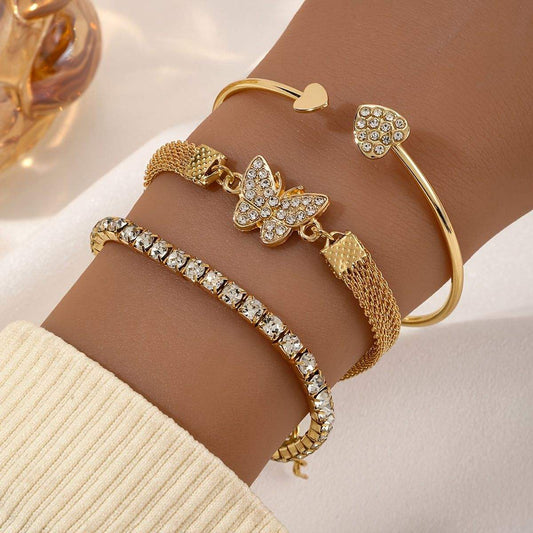 The golden love Stack of 3 bracelet
