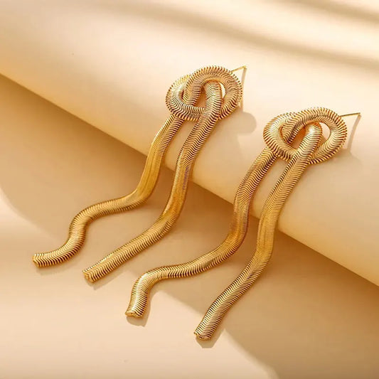 Snake Chain Tassel Earrings