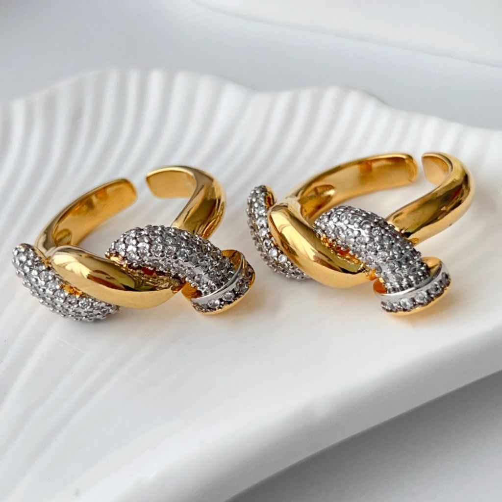 Two Tone Twist Adjustable Ring