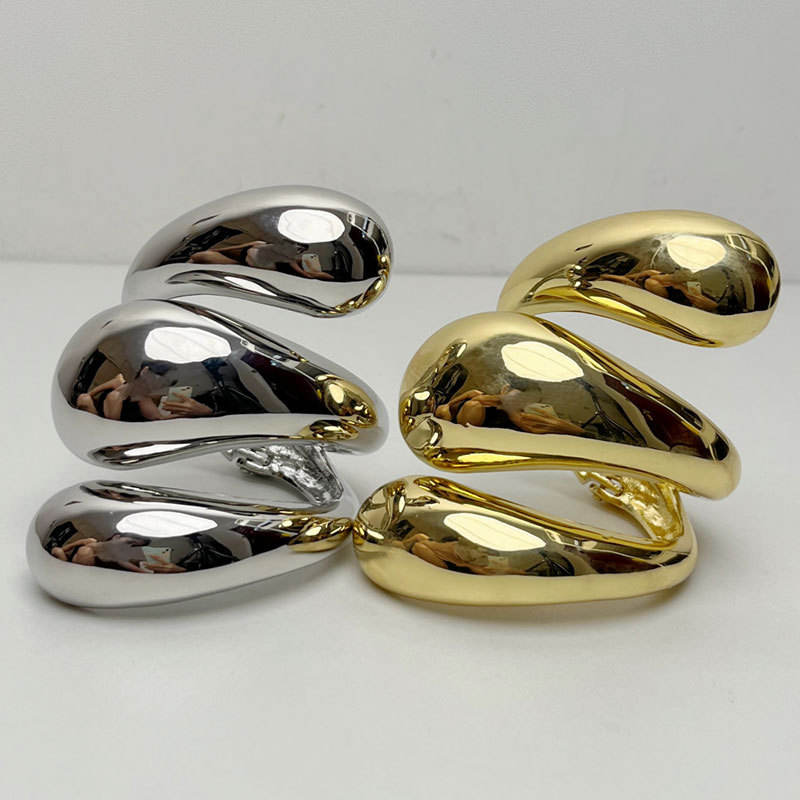 Chunky Sculptural Gold Cuff Bracelet