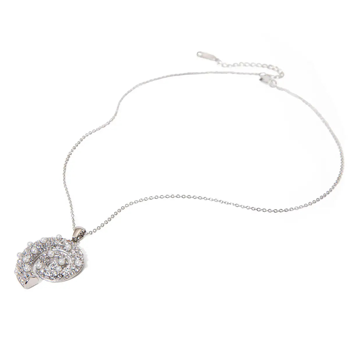 Spiral Pearl Pendant Necklace