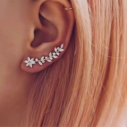 Floral Ear Crawler Earrings