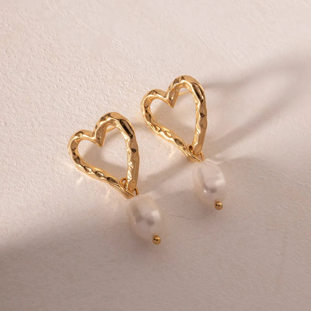Pearl Heart Studs