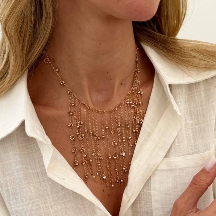 Bohemian Fringe Drop Necklace