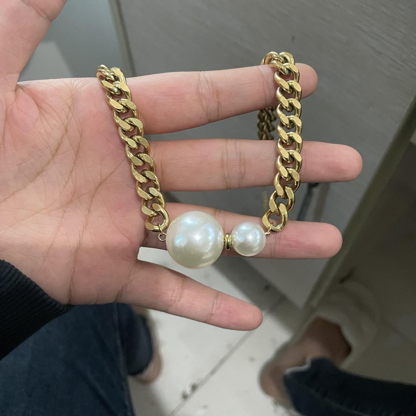Duo Pearl Chain Choker