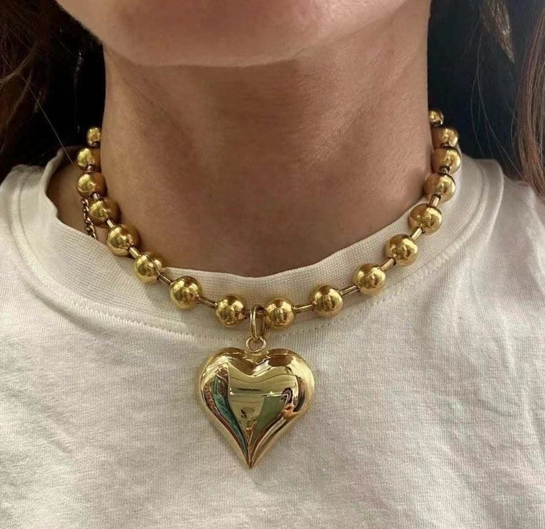 Helena Heart Charm Choker