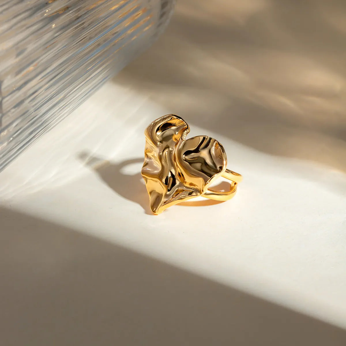 Hammered Heart Ring