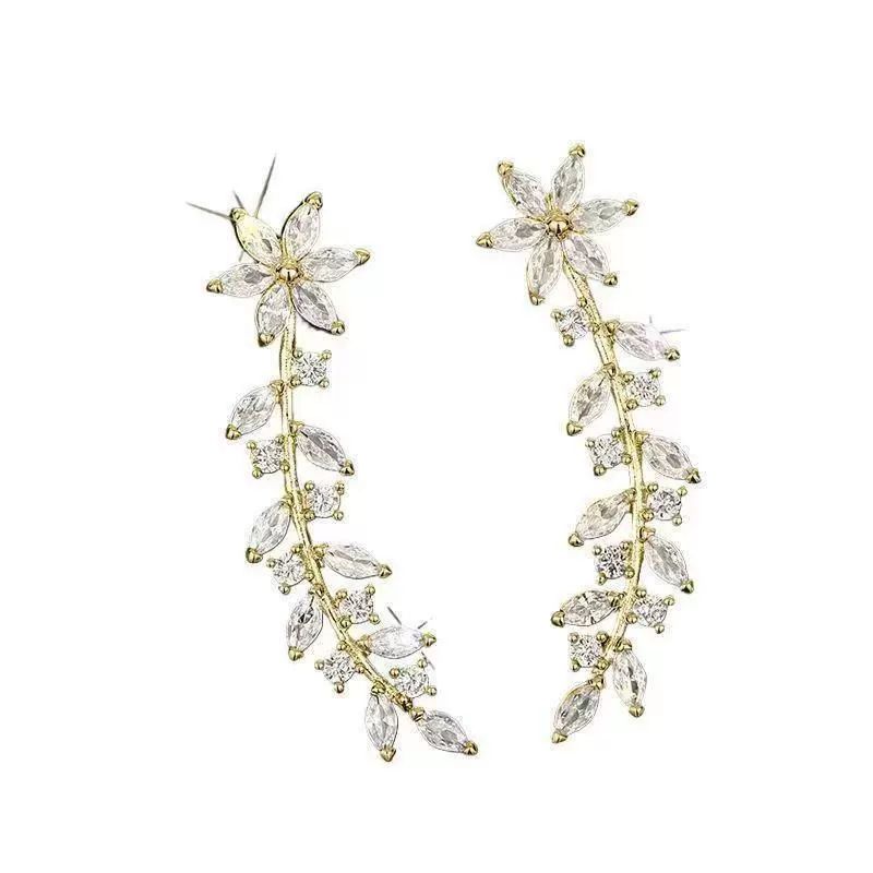 Floral Ear Crawler Earrings