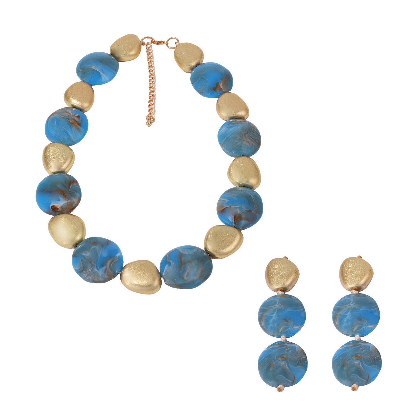 Blue Opal Necklace & Earring Set
