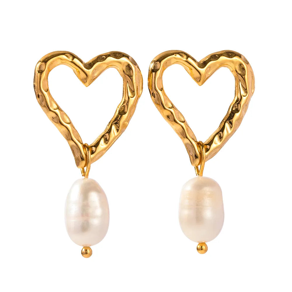 Pearl Heart Studs