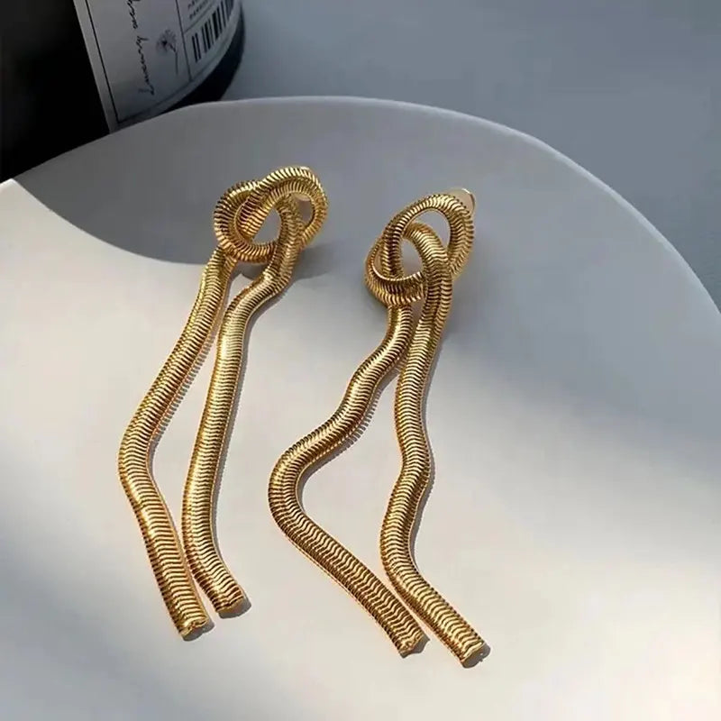 Snake Chain Tassel Earrings