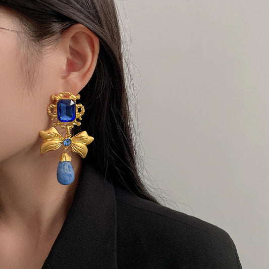 Sapphire Bow Earrings