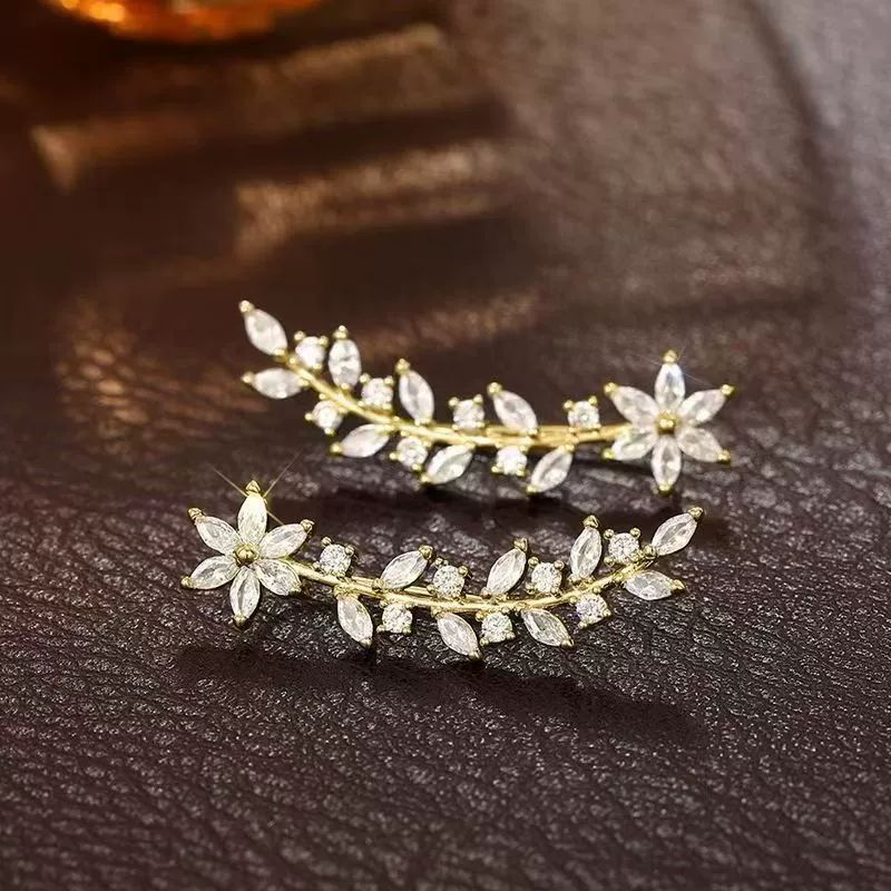 Floral Ear Crawler Earrings