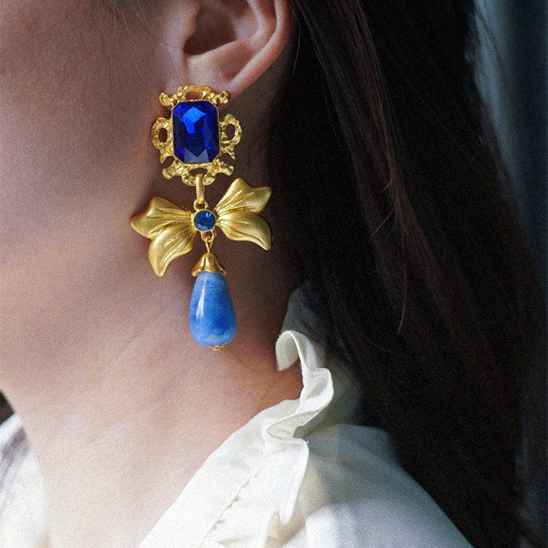 Sapphire Bow Earrings