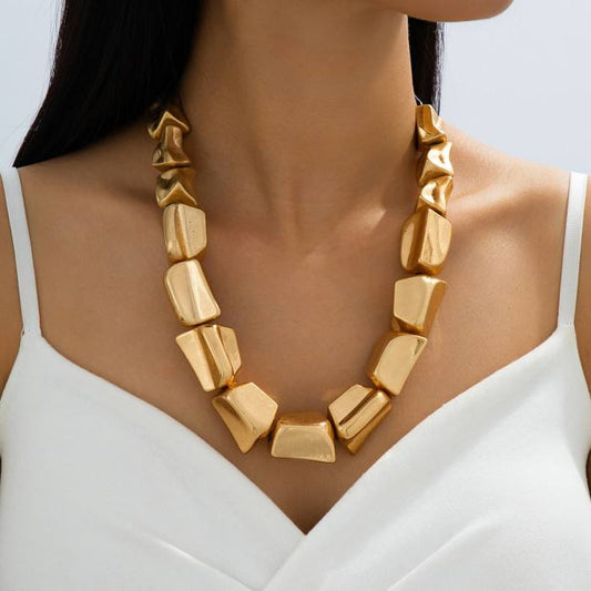 Molten gold statement necklace