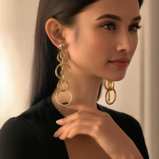 Cross Circle Long Studs