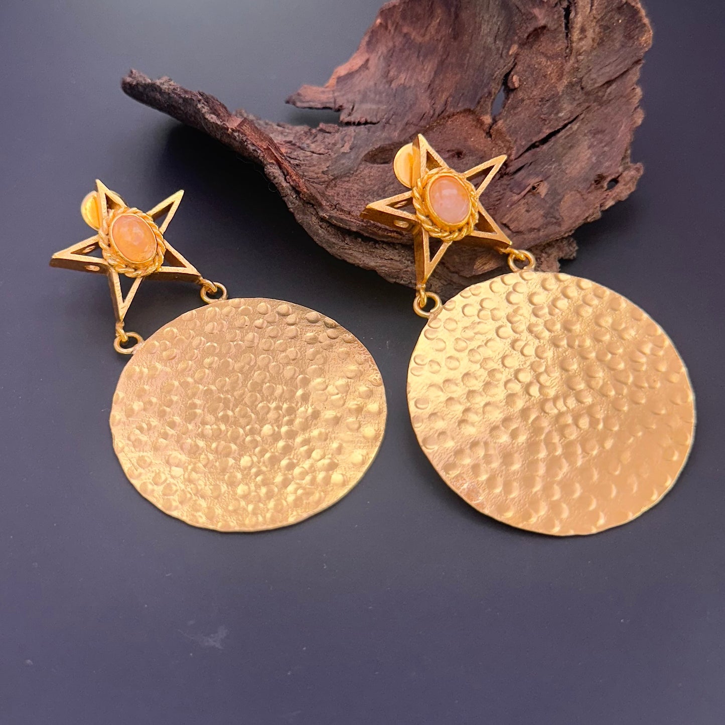 Golden Star Coin Earrings