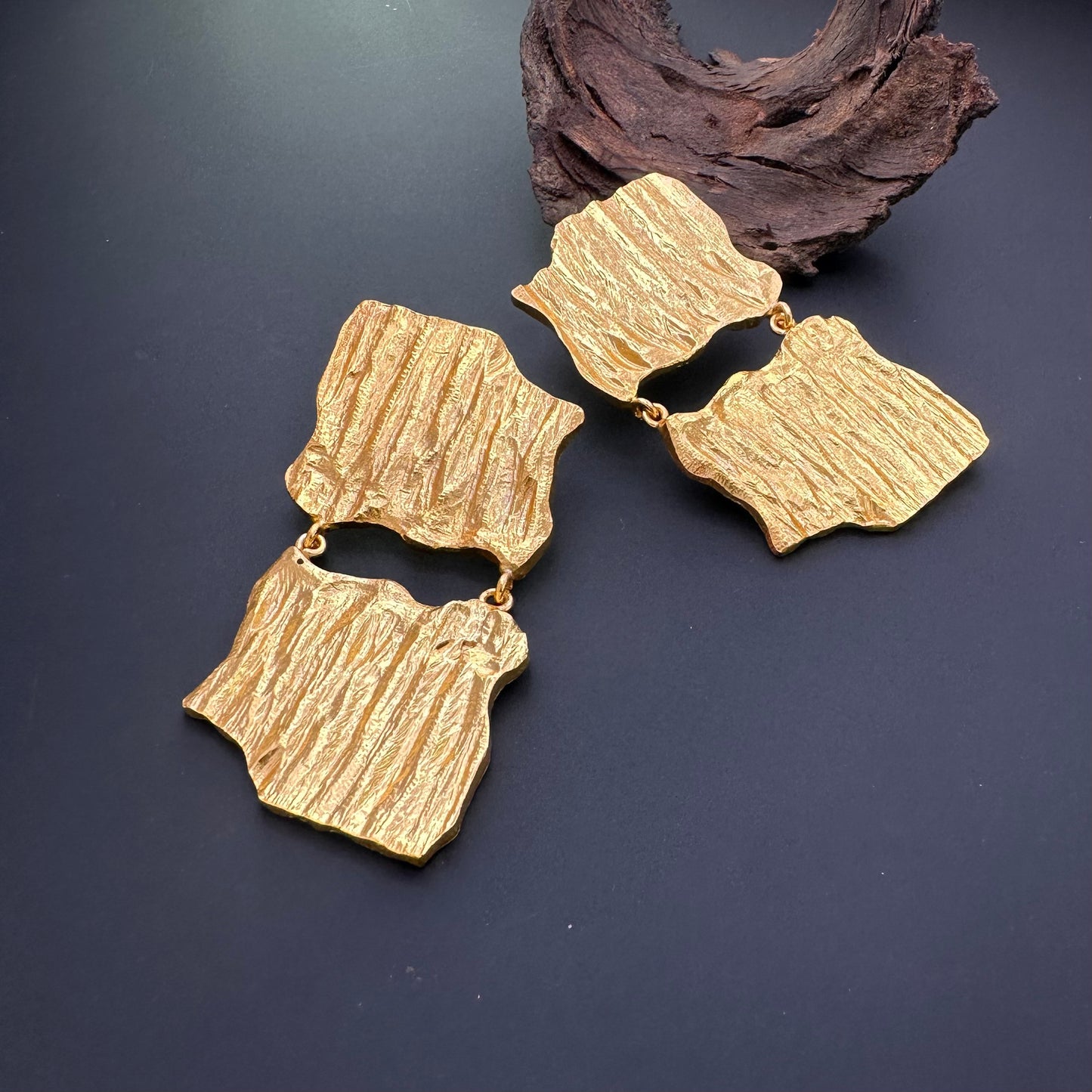 Irregular square Plating Earring